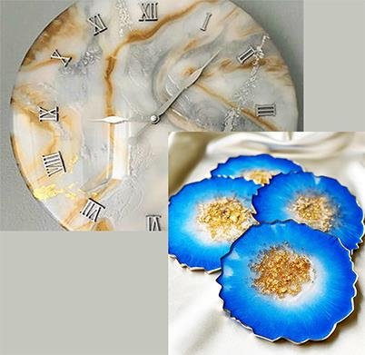 Resin Clock And Coasters