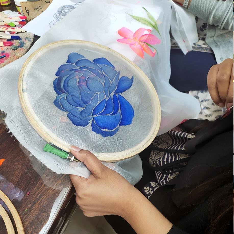 Organza Fabric Painting The Art Shades